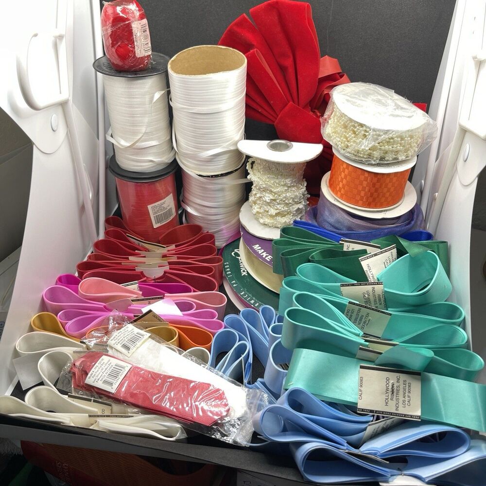 Huge Mixed Lot of VTG Craft Ribbon Hollywood Ribbon Industries & More, 4lbs